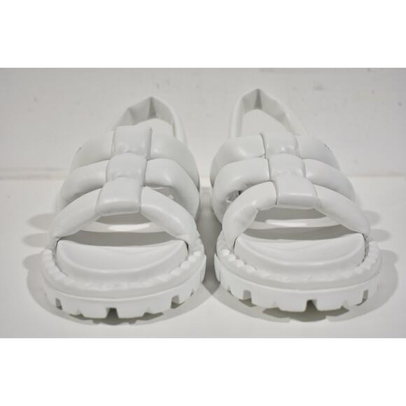 Prada Blow White Padded Leather Logo Strappy Slingback Sport Sandal Flat 39 - Picture 5 of 10